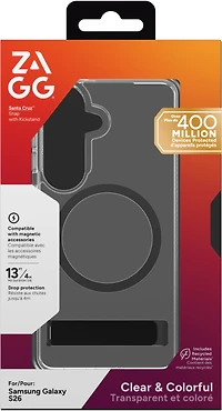 ZAGG - Santa Cruz Snap Case with Kickstand for Samsung Galaxy S26 - Black