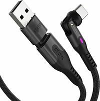 Statik - PowerPivot Pro Nylon Braided Charge/Sync Cable USB-C to USB-C 3.3ft Black
