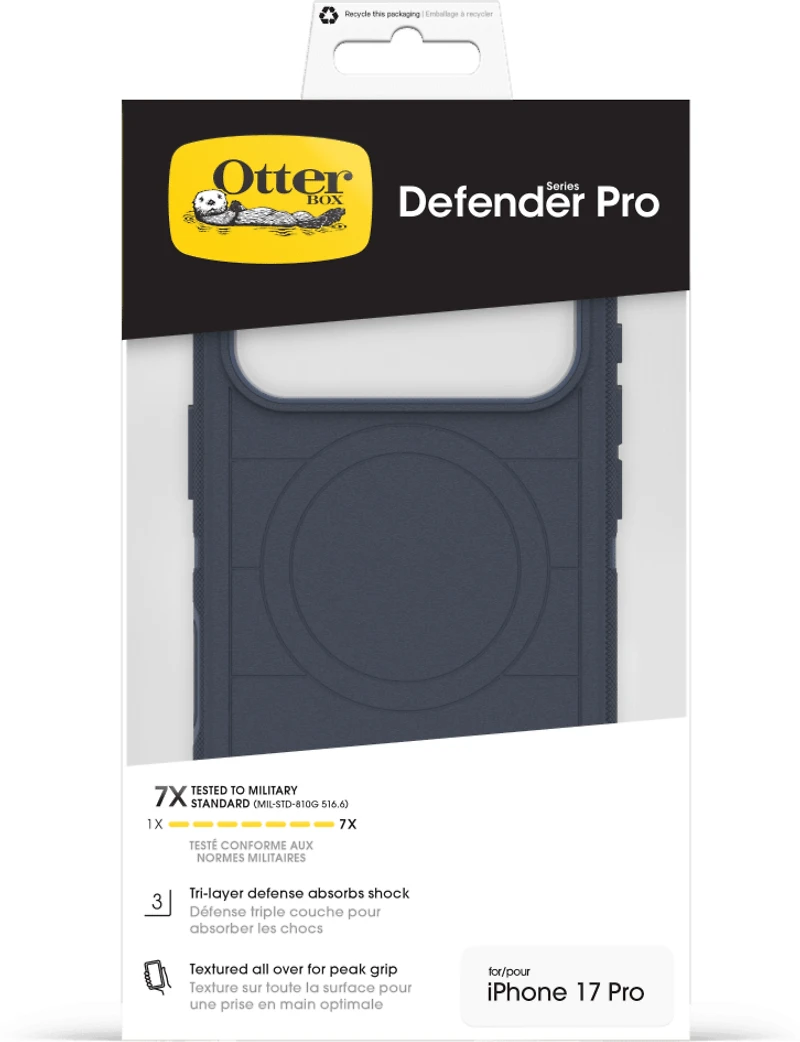 OtterBox Étui Defender Pro MagSafe avec Contrôle de la Caméra Riverside (Bleu) pour iPhone 17 Pro