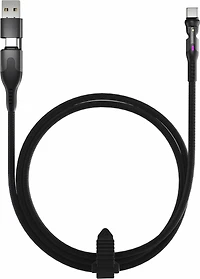 Statik - PowerPivot Pro Nylon Braided Charge/Sync Cable USB-C to USB-C 3.3ft Black