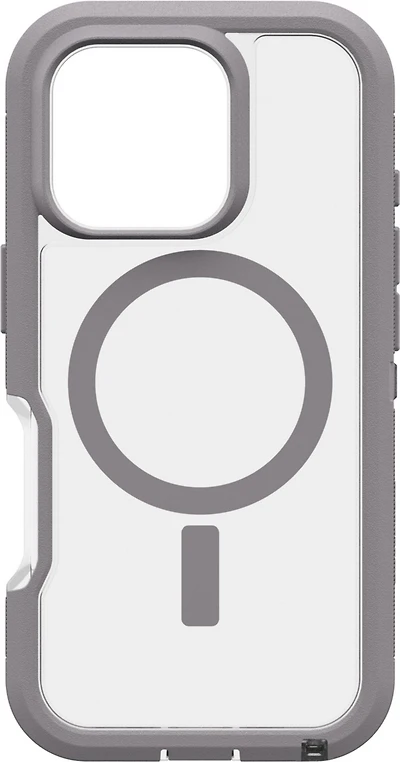 iPhone 16 Pro Otterbox Defender XT Clear Pro w/ MagSafe Series Case - Clear/Grey - Snow Capped