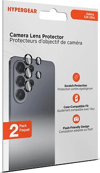 Samsung Galaxy S26 Ultra HyperGear Tempered Glass Camera Rings Lens Protection - 2 Pack clear