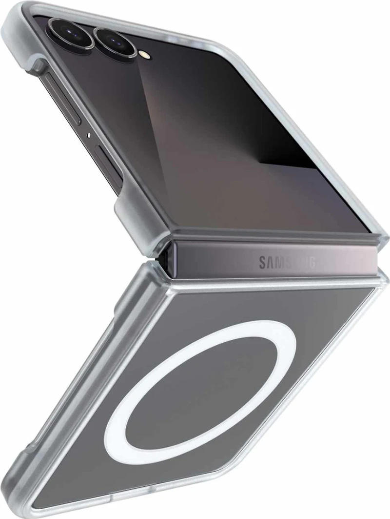 OtterBox - Thin Flex Case w/Magnets Clear w/Blue Tint for Samsung Galaxy Z Flip8