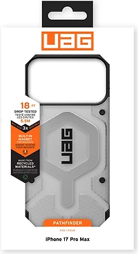 Urban Armor Gear (UAG) - Pathfinder Clear MagSafe Case for Apple iPhone 17 Pro Max - Ice and Silver