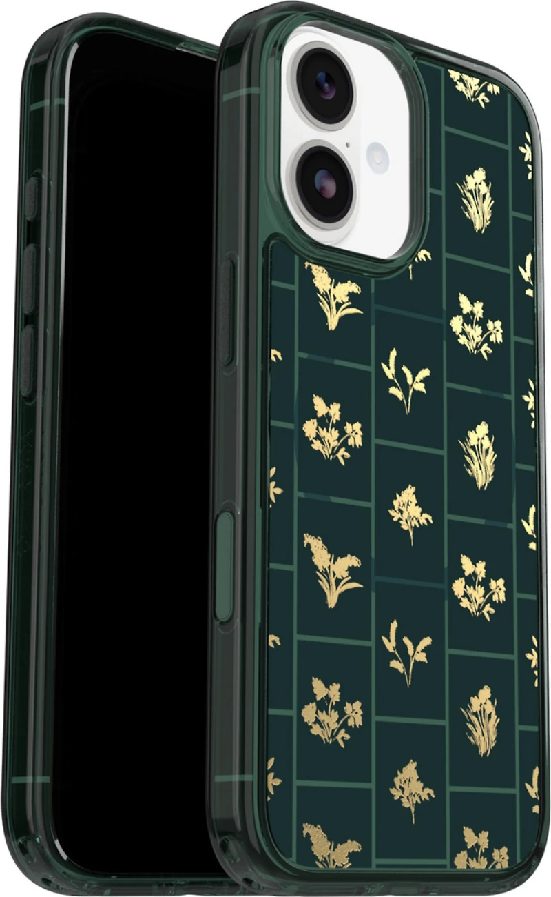 OtterBox 7798882 Étui Symmetry Clear MagSafe avec Contrôle de la Caméra Golden Bloom (Vert) pour iPhone 17