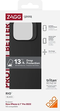 Étui Rio Gear4 en D3O - iPhone 14 Pro, noir