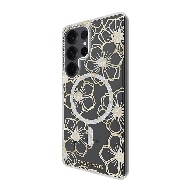 Samsung Galaxy S25 Ultra Case-Mate Floral Gems Case w/Magnets - Gold