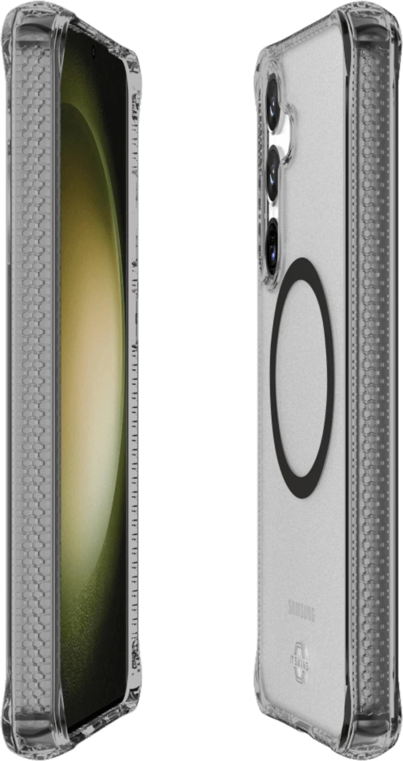 ITSKINS SGZPHBVARSMOK Étui Hybrid_R Vapor Smoke Compatible avec MagSafe pour Samsung Galaxy S25+