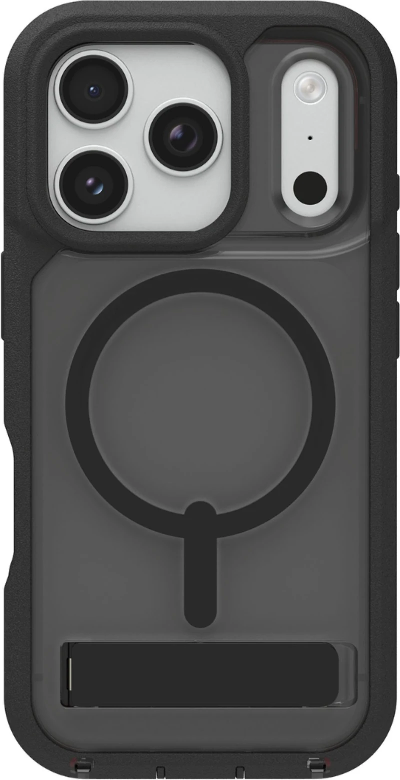 ZAGG - Rainier Snap MagSafe Case with Kickstand for Apple iPhone 17 Pro - Smoke Black