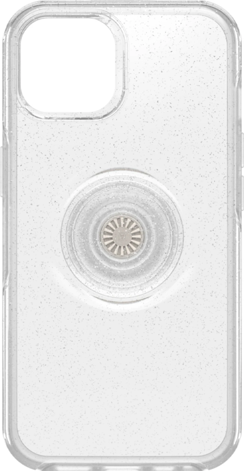 OtterBox - iPhone 14 Plus Otterbox + POP Symmetry Clear Series Case - Silver (Stardust Pop)