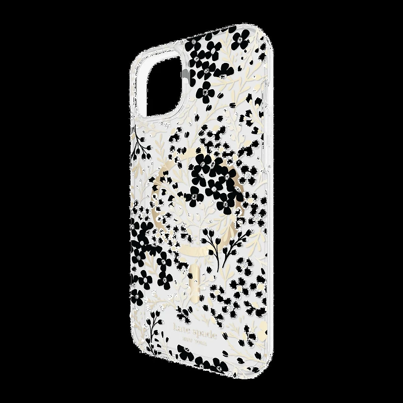 iPhone 15 Plus/14 Plus Kate Spade Protective Hardshell MagSafe Case - Black/White (Multi Floral)