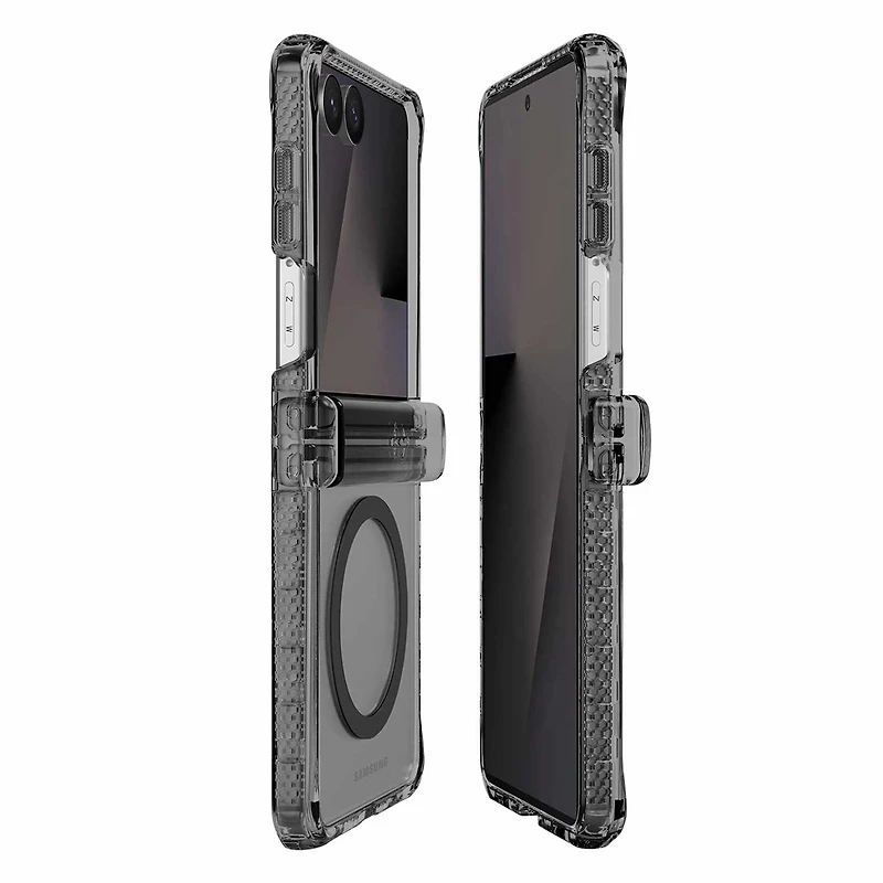 ITSKINS - Hybrid_R Hinge Clear w/Magnets Case Smoke for Samsung Galaxy Z Flip8