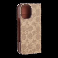 iPhone 16 Coach Folio Signature C Case - Tan