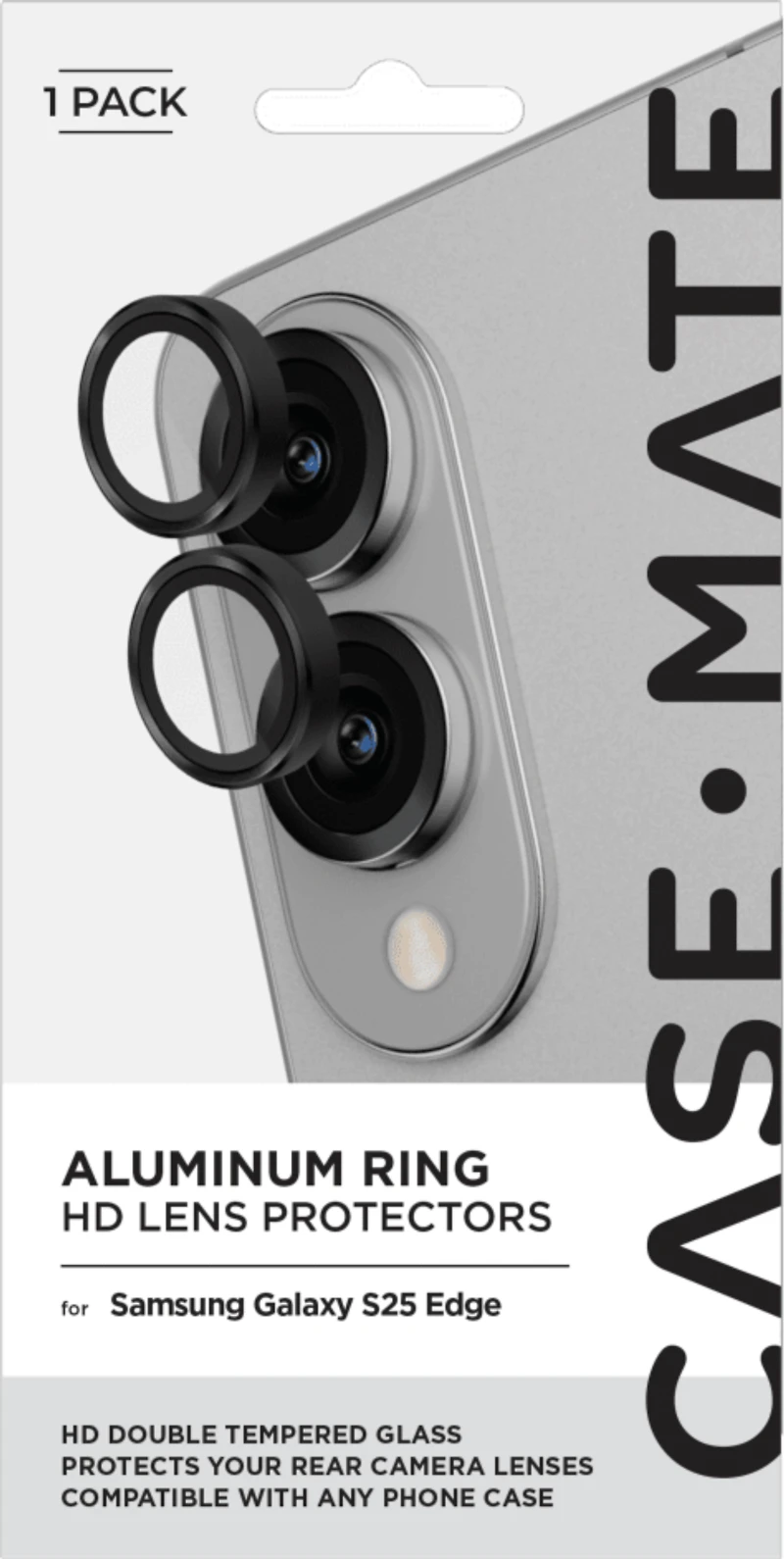 Samsung Galaxy S25 Edge Case-Mate Aluminum Ring Glass Lens Protector - Black