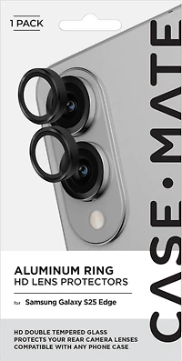 Samsung Galaxy S25 Edge Case-Mate Aluminum Ring Glass Lens Protector - Black