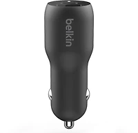 Belkin - Boost Up Charge Dual Port Usb A Pd Car Charger 37w With Pps - Black