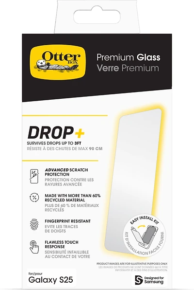 OtterBox - Premium Glass Screen Protector for Samsung Galaxy S25 - Clear