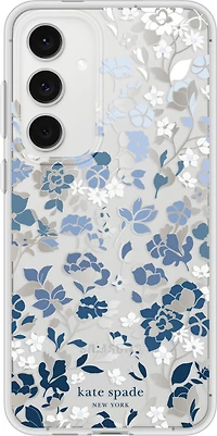 Protective Hardshell Case Flowerbed Blue with Gems for Samsung Galaxy S24 FE