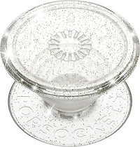 PopSockets - PopGrip - Clear Glitter Silver