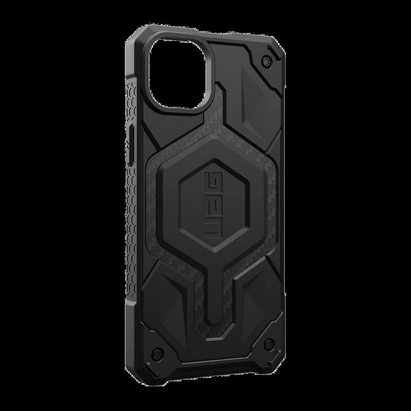 Étui Monarch Pro compatible avec MagSafe de UAG - iPhone 15 Plus/14 Plus, noir (Carbon Fiber)