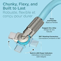 HyperGear 6 ft. 180cm USB-C to USB-C Chunky 180 Rugged Cable w/Rotating Connectors