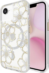 iPhone 16e/15/14/13 Case-Mate Floral Gems MagSafe Case - Gold