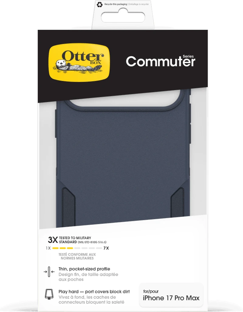 OtterBox 7798346 Étui Commuter MagSafe avec Contrôle de la Caméra Riverside (Bleu) pour iPhone 17 Pro Max