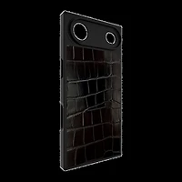iPhone Air FLAUNT Square Faux Leather MagSafe Case - Black Crocodile