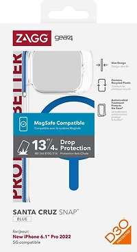Étui Santa Cruz Snap Gear4 en D3O - iPhone 14 Pro, bleu