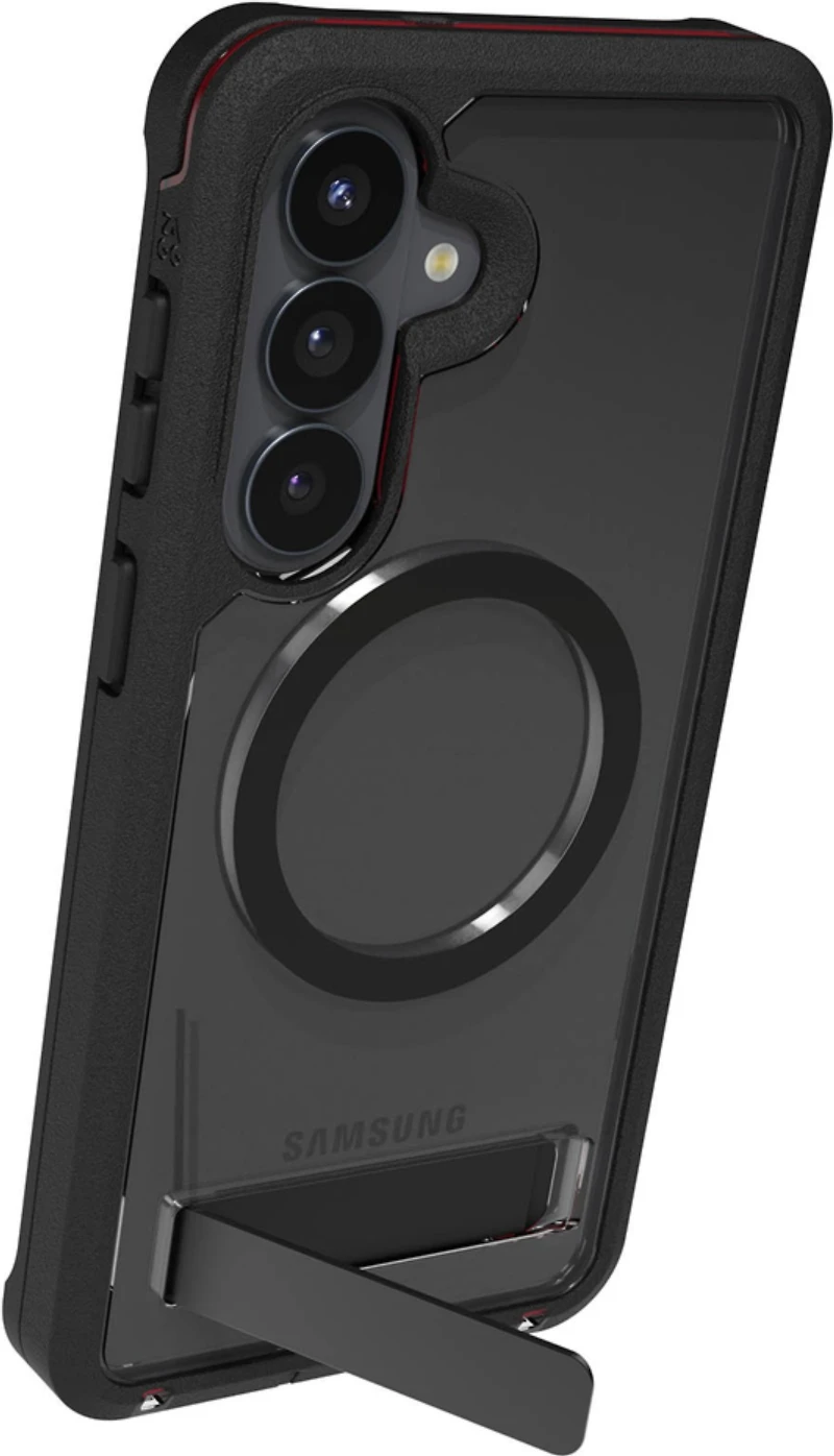 ZAGG - Rainier Snap Case with Kickstand for Samsung Galaxy S26 Plus - Smoke Black