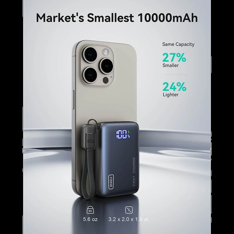 INIU POCKET PRO 10,000mAh 45W POWER BANK - BLACK