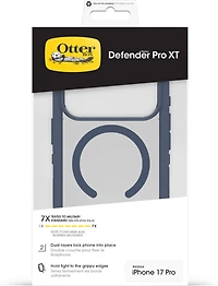 OtterBox 7798458 Étui Defender Pro XT Clear MagSafe avec Contrôle de la Caméra Bootcut (Bleu) pour iPhone 17 Pro