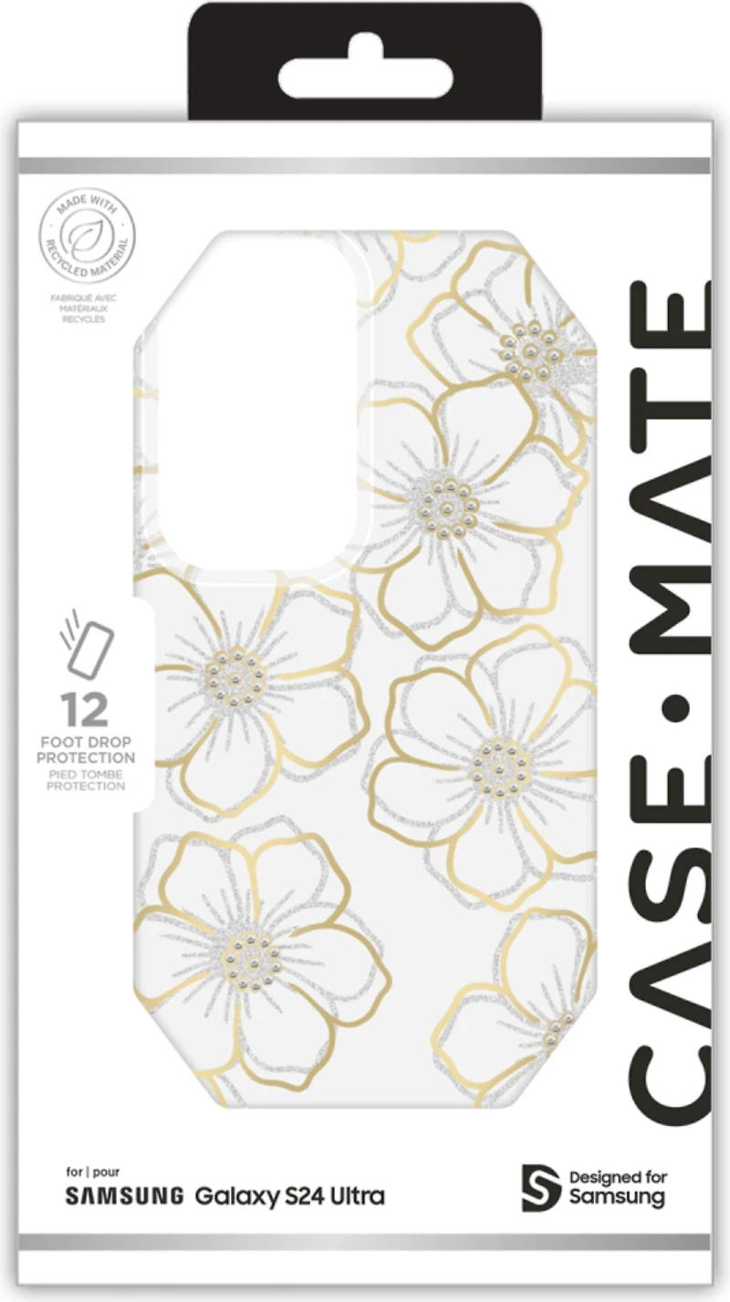 Case-mate - Floral Gems Case For Samsung Galaxy S24 Ultra - Gold