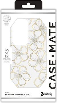 Case-mate - Floral Gems Case For Samsung Galaxy S24 Ultra - Gold