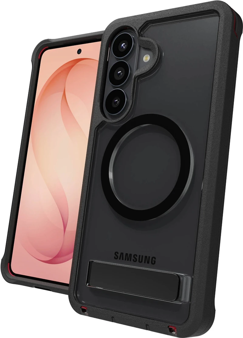 ZAGG - Rainier Snap Case with Kickstand for Samsung Galaxy S26 Plus - Smoke Black