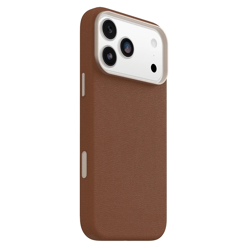 OtterBox 7799064 Étui Symmetry Cactus Leather MagSafe avec Contrôle de la Caméra Dessert Saddle (Marron) pour iPhone 17 Pro Max