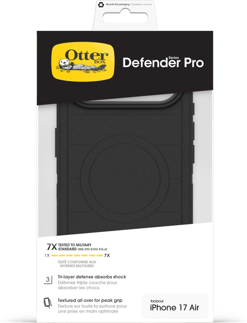 OtterBox 7798413 Étui Defender Pro MagSafe avec Contrôle de la Caméra Noir pour iPhone Air