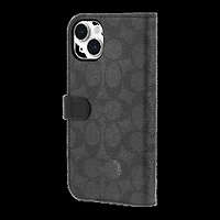 iPhone 15 Plus Coach Folio Signature C Case - Charcoal
