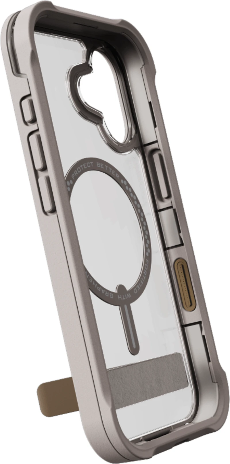 ZAGG - Rainier Snap MagSafe Case with Kickstand for Apple iPhone 17 - Sandstone