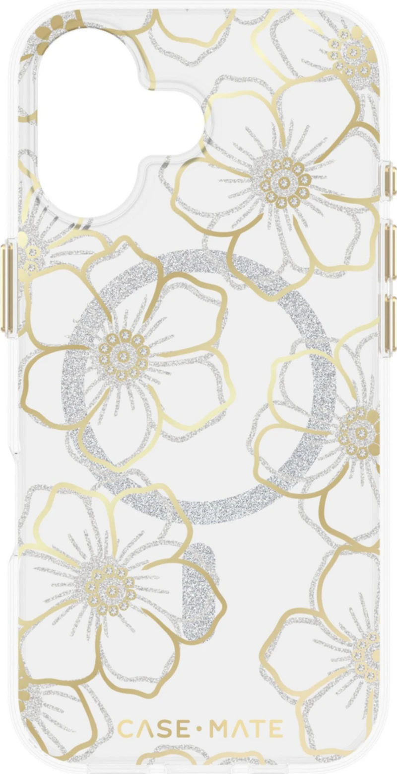 Case-Mate - Floral Gems MagSafe Case for Apple iPhone 17 - Gold