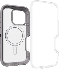 iPhone 16 Pro Otterbox Defender XT Clear Pro w/ MagSafe Series Case - Clear/Grey - Snow Capped