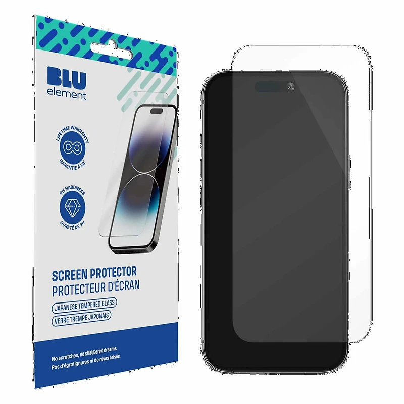Blu Element BETGIP17PM Protecteur D'écran en Verre Trempé pour iPhone 17 Pro Max/iPhone 16 Pro Max