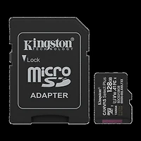 Kingston 128GB microSDXC Canvas Select Plus Gen3 150MB/s A1 Card + Adapter transparent
