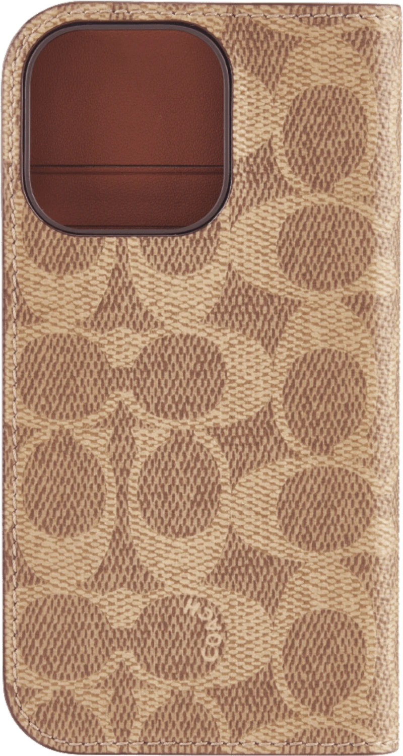 iPhone 16 Pro Coach Folio Signature C Case - Tan