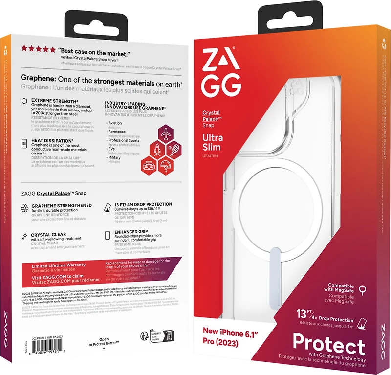 iPhone 15 Pro ZAGG (GEAR4) Crystal Palace Snap Case - Clear