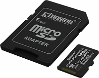 Kingston 128GB microSDXC Canvas Select Plus Gen3 150MB/s A1 Card + Adapter transparent