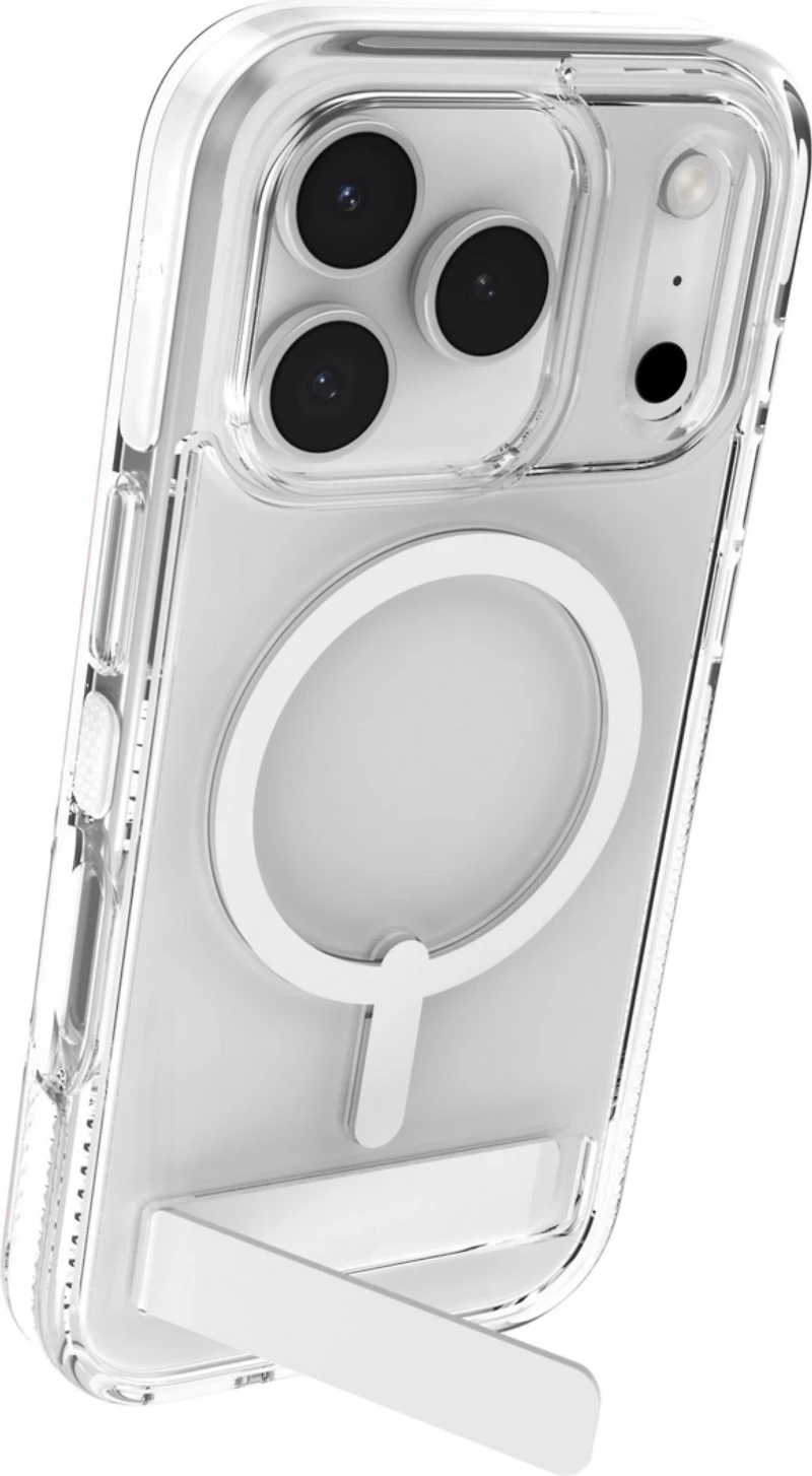 ZAGG - Santa Cruz Snap MagSafe Case with Kickstand for Apple iPhone 17 Pro - White