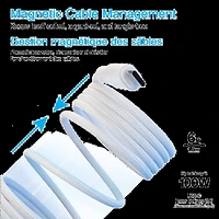 Naztech 6 ft (180cm) ReCoil USB-C to USB-C Magnetic Braided Cable - White