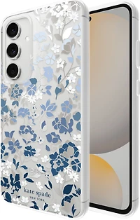 Protective Hardshell Case Flowerbed Blue with Gems for Samsung Galaxy S24 FE