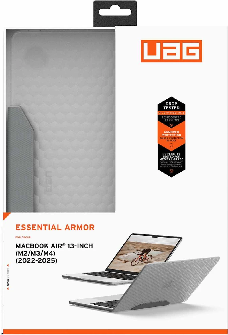 UAG 134009114343 Étui Rigide Essential Armor Ice pour MacBook Air 13-inch M4 2025/M3 2024/M2 2022